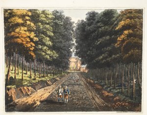 Närma dig byn Waterloo, med kapellet i Waterloo sett i fjärran